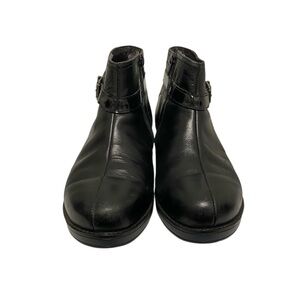 Naot Color Block Black/Gray Leather Ankle Boots